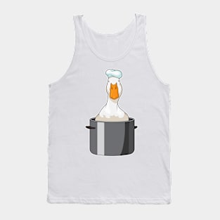 Duck Chef Cooking pot Chef hat Tank Top